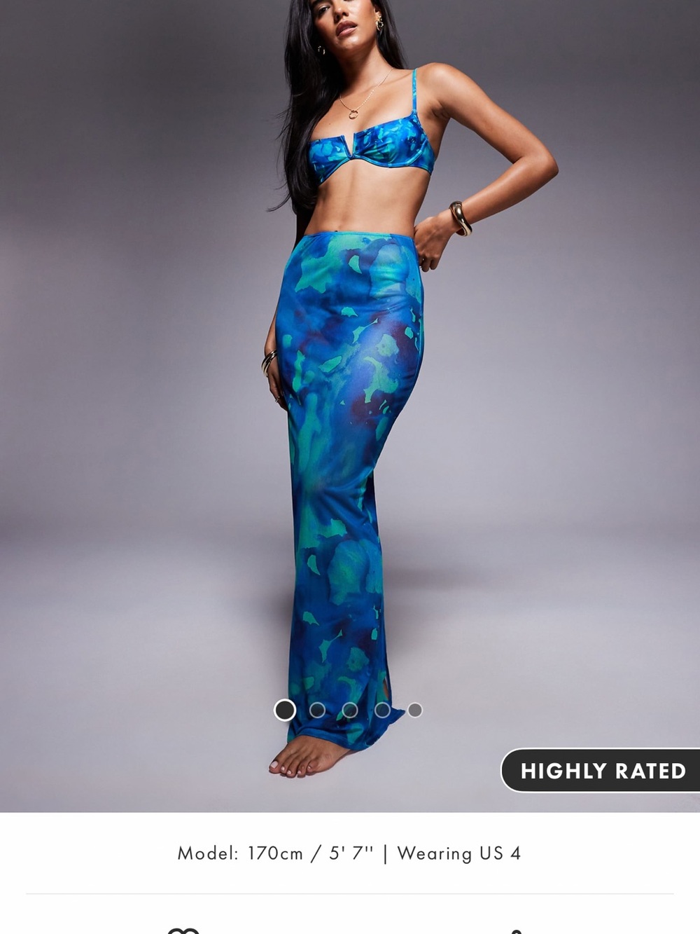 South Beach blur print mesh maxi beach skirt
in blue